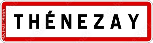 Panneau entrée ville agglomération Thénezay / Town entrance sign Thénezay
