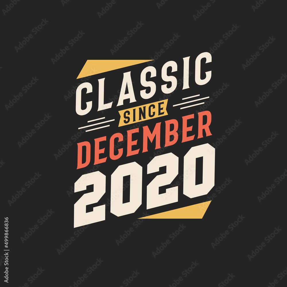 Classic Since December 2020. Born in December 2020 Retro Vintage Birthday