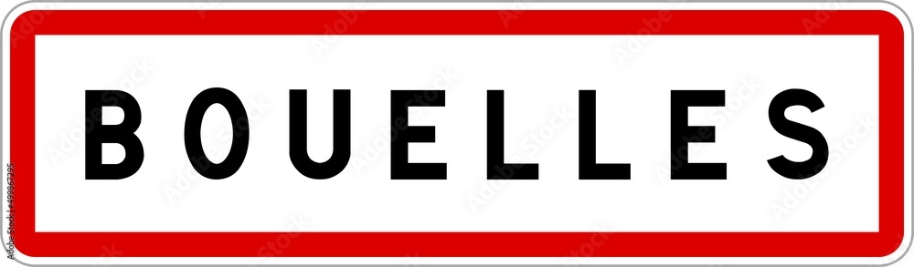 Panneau entrée ville agglomération Bouelles / Town entrance sign Bouelles