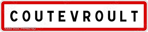 Panneau entrée ville agglomération Coutevroult / Town entrance sign Coutevroult