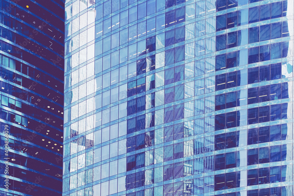 Toned image of modern office buildings. High quality photo