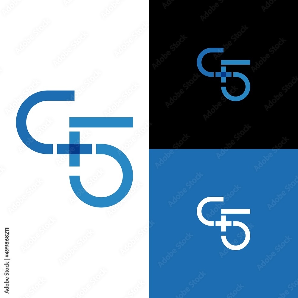 Logo initials letter C5. modern and clean logo with interconnected style Logo initials letter C5. modern and clean logo with interconnected style