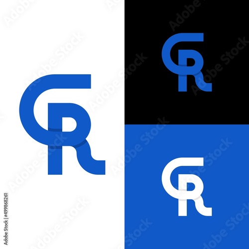 logo initials letter CR. clean modern monogram logo