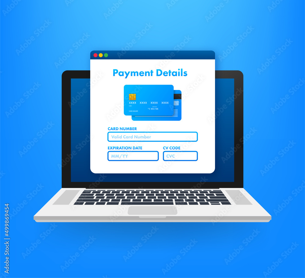 Business card with pay details for web page design. Online shopping. Credit card. Online store. Vector stock illustration. Business card with pay details for web page design. Online shopping. Credit card. Online store. Vector stock illustration.
