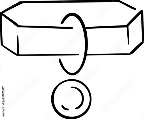 collar with keychain minimalistic vector one line illustration