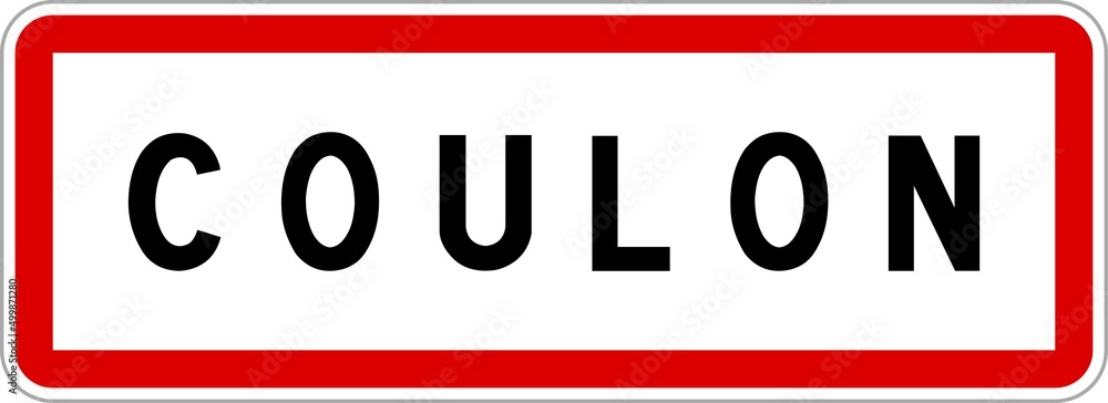 Panneau entrée ville agglomération Coulon / Town entrance sign Coulon