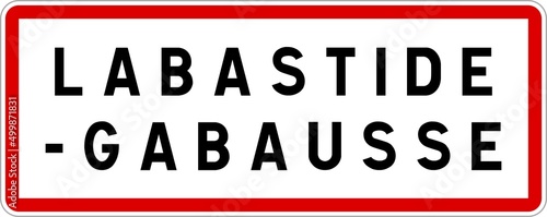 Panneau entr  e ville agglom  ration Labastide-Gabausse   Town entrance sign Labastide-Gabausse