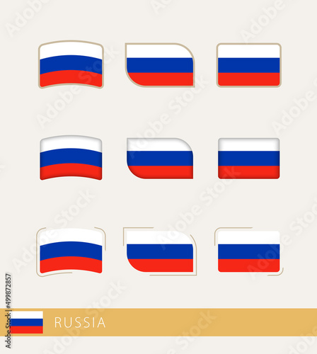 Vector flags of Russia, collection of Russia flags.