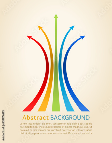 Colored curved arrows.  Vector design template.