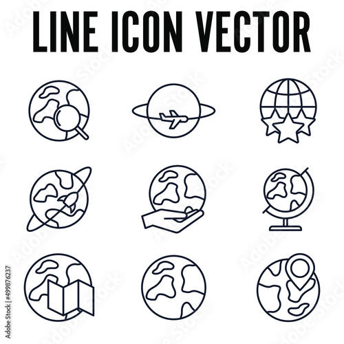 globe set icon symbol template for graphic and web design collection logo vector illustration