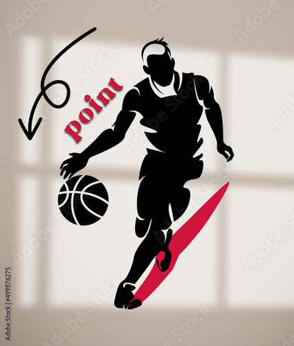 Obraz na plátně Basketball player scoring a point