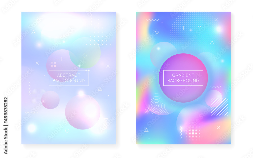 Rainbow Design. Dynamic Dots. Trendy Flyer. Abstract Fluid. Holographic Presentation. Purple Shiny Pattern. Magic Business Magazine. Tech Concept. Blue Rainbow Design