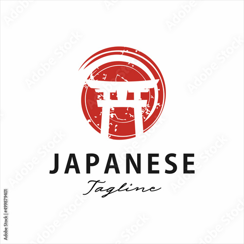 torii logo japanese culture symbol vector illustration design, torii logo design