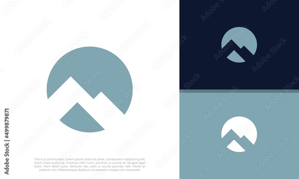 Simple modern mountain adventure logo design	
