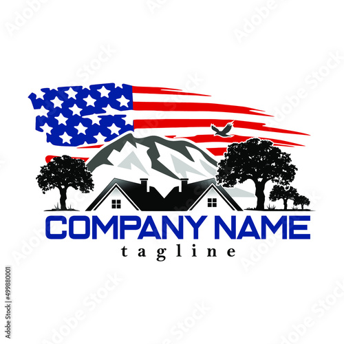 modern and simple logo design for US mountain real estate