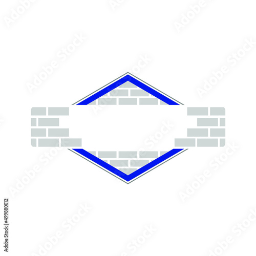 Wall Construction logo badge isolated on white background. Design element. Template for logo, signage, branding design. Vector illustration