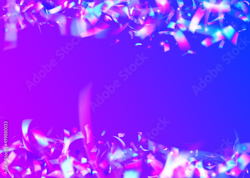 Iridescent Background. Neon Sparkles. Holiday Art. Hologram Glitter. Laser Vaporwave Backdrop. Flying Foil. Violet Metal Glare. Disco Burst. Purple Iridescent Background