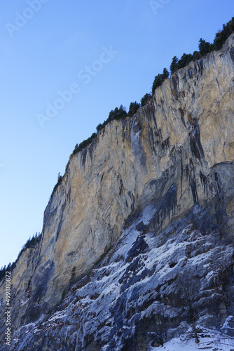 snow in the mountains