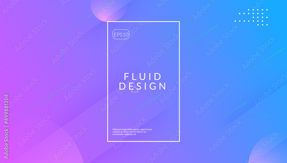 Obraz premium Gradient Cover. Multicolor Illustration. Tech Dynamic Banner. Hipster Frame. Futuristic Pattern. Pink Bright Shape. Color Landing Page. Minimal Poster. Violet Gradient Cover