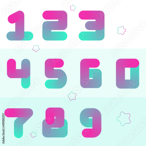 colorful numbers usable for graphic pieces