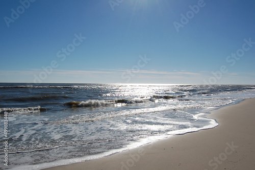 Coastal beauty of the Atlantic Ocean on a sunny winter's day on Assateague Island, in Worcester County, Maryland.