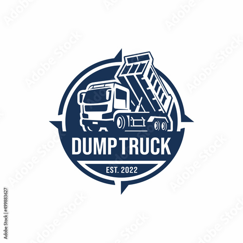 Dump truck logo design vector	