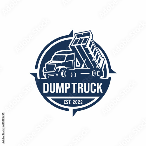 Dump truck logo design vector	