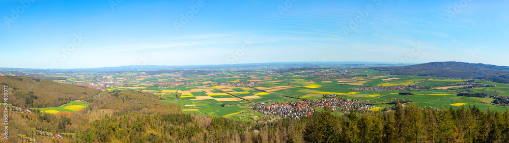 panoramic view from observation tower in Butzbach, Germany,Wetterau