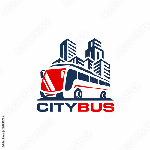 City bus logo design vector