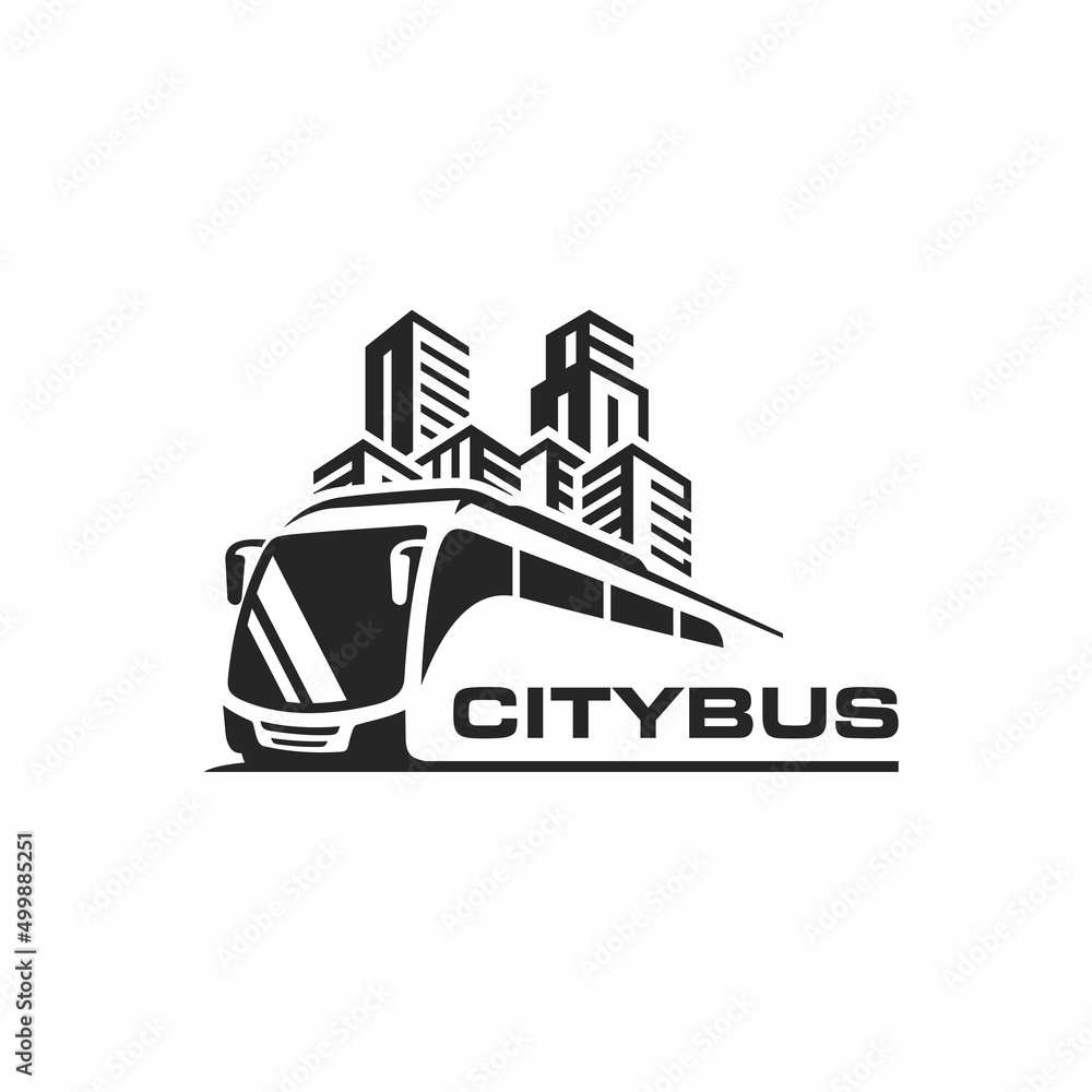 City bus logo design vector	