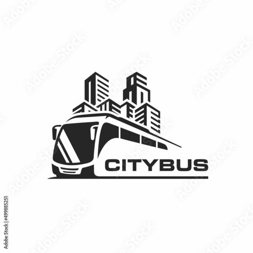 City bus logo design vector	