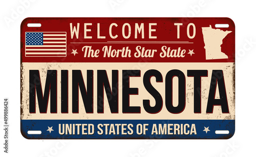 Welcome to Minnesota vintage rusty license plate
