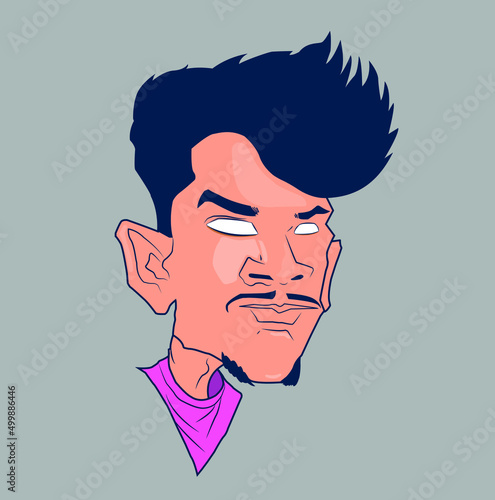 Human head. Face front view. Elegant silhouette of part of human face. Vector Illustration.
