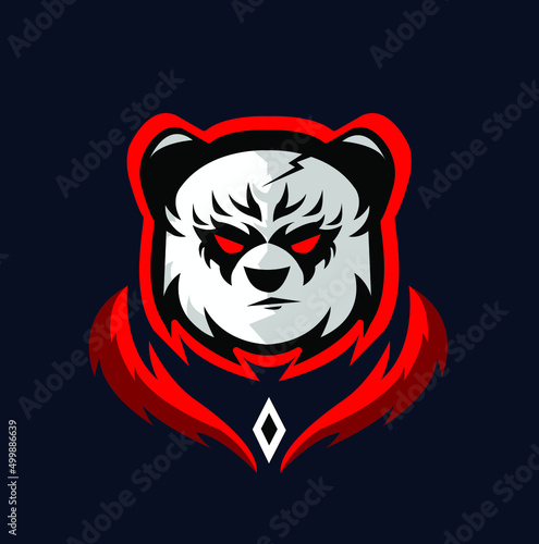 Cool panda Vector art. Panda design. Colorful background.