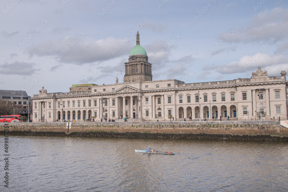 Dublin March 2022: The Custom House is an 18th-century neoclassical building in Dublin