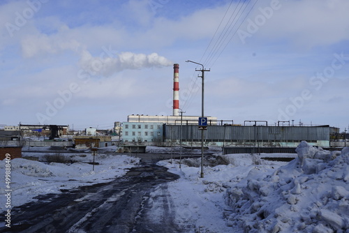 factory in winter