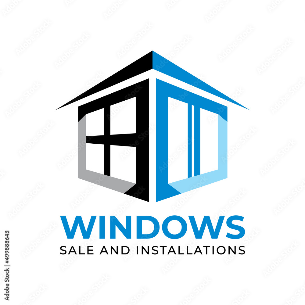 Vector logo for the sale and glazing of windows Stock Vector Adobe Stock