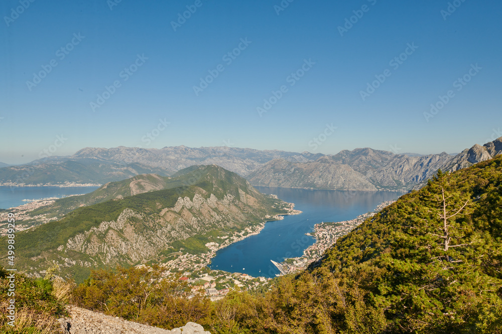 kotor bay in montenegro with emerald water