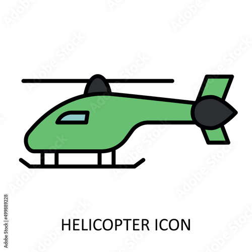 Linear icon. Helicopter drawing. Vector illustration