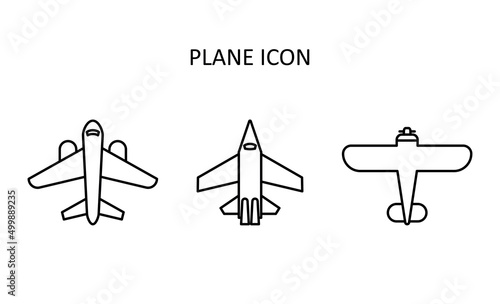 Vector illustration with plane icon. Linear drawing