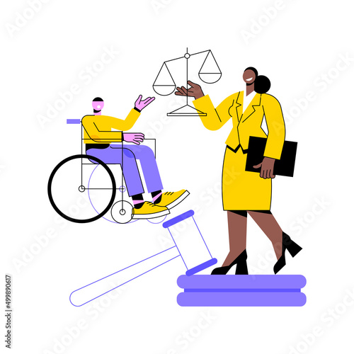 Personal injury lawyer abstract concept vector illustration. Legal services, physical or psychological injury, criminal prosecutor, legal documents, lawsuit argument, evidence abstract metaphor.