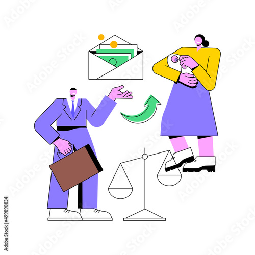 Maintenance obligation abstract concept vector illustration. Care and maintenance, spousal agreement, roles and responsibilities, payments after divorce, father pay alimony abstract metaphor.