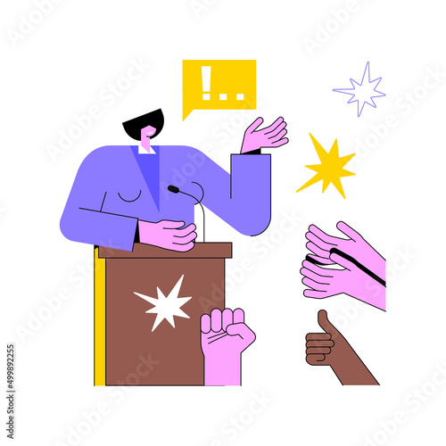 Public speakers profiles abstract concept vector illustration. Event website development, landing page element, conference speaker, public figure profile, site menu bar, UI abstract metaphor.