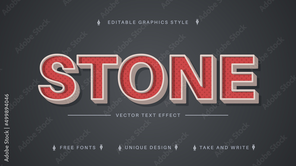 Retro Stone - Editable Text Effect, Font Style