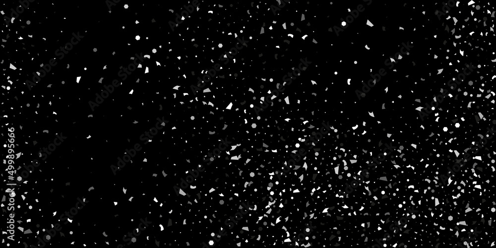 Silver confetti point on a black background. Luxury festive background. Silver grainy abstract texture overflows against a black background. Element of design. Vector illustration, EPS 10. Silver confetti point on a black background. Luxury festive background. Silver grainy abstract texture overflows against a black background. Element of design. Vector illustration, EPS 10.