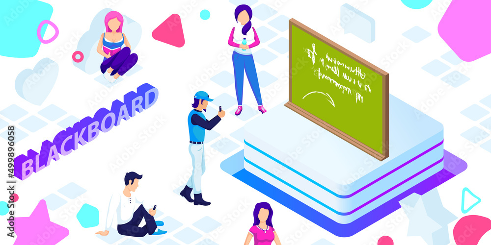 Blackboard isometric design icon. Vector web illustration. 3d colorful concept Blackboard isometric design icon. Vector web illustration. 3d colorful concept