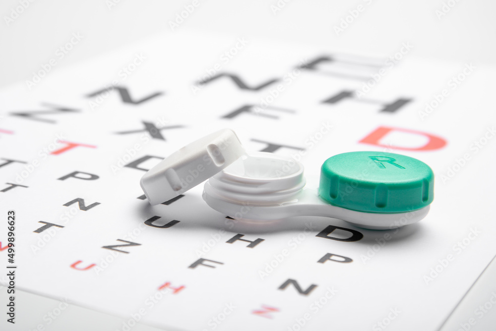 lenses box with eye test lenses box with eye test