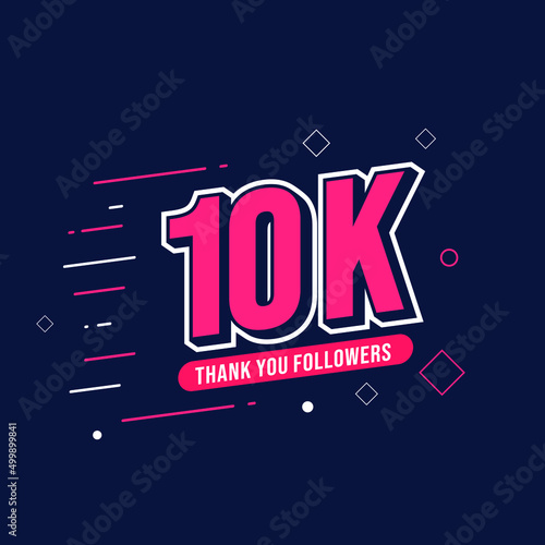 Thank You 10K Followers. Template Background Design. Congratulation Post Social Media Template