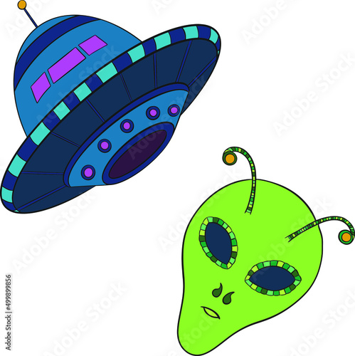 Aliens and space. Vector illustration is suitable for all space