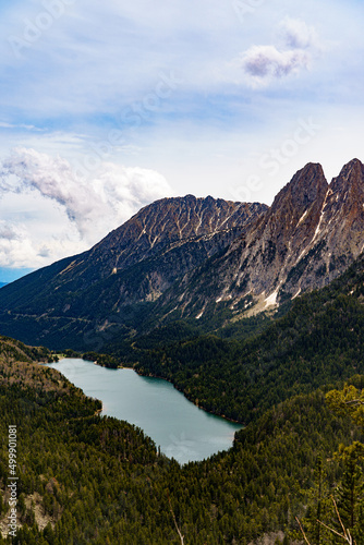 Panoramic view of the Estany de Sant Maurici (Aigüestortes, Spain)